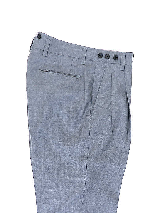 Laboratory of Last Resort/ラボラトリー・オブ・ラスト・リゾート　2プリーツコットントラウザーズウィンザーモデル/ウールツイル　llr520802-グレー