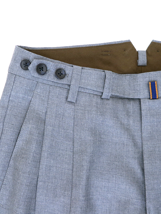 Laboratory of Last Resort/ラボラトリー・オブ・ラスト・リゾート　2プリーツコットントラウザーズウィンザーモデル/ウールツイル　llr520802-グレー