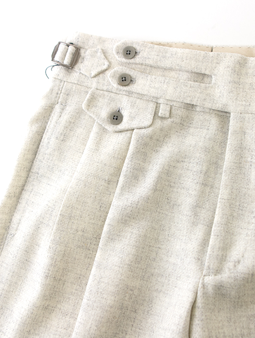 Massimo Corrado/マッシモ・コラード　別注トラウザーズ/ウィンザーモデル/ウールカシミア　mac502001-スノーグレー