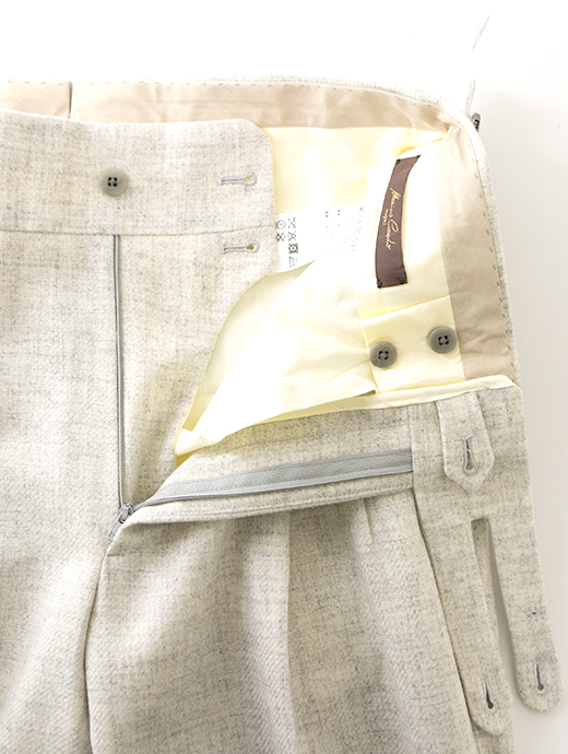 Massimo Corrado/マッシモ・コラード　別注トラウザーズ/ウィンザーモデル/ウールカシミア　mac502001-スノーグレー