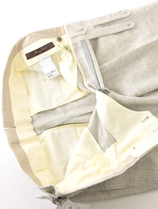 Massimo Corrado/マッシモ・コラード　別注トラウザーズ/ウィンザーモデル/ウールカシミア　mac502001-スノーグレー