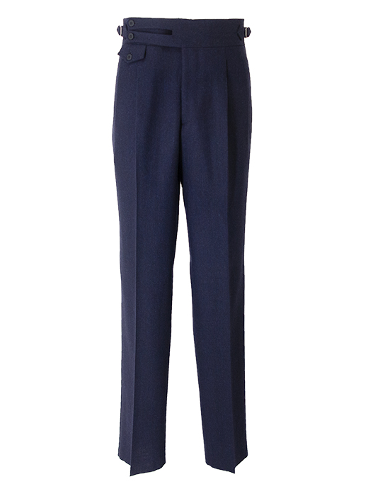 Massimo Corrado/マッシモ・コラード　別注トラウザーズ/ウィンザーモデル/ウールカシミア　mac502002-ネイビーブルー