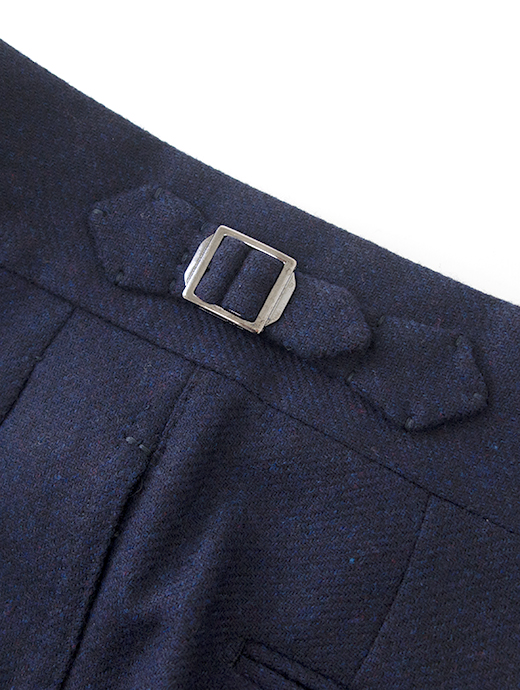 Massimo Corrado/マッシモ・コラード　別注トラウザーズ/ウィンザーモデル/ウールカシミア　mac502002-ネイビーブルー