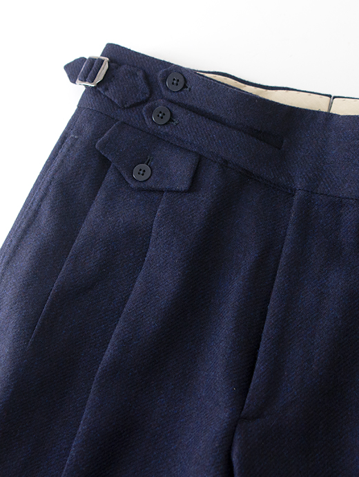 Massimo Corrado/マッシモ・コラード　別注トラウザーズ/ウィンザーモデル/ウールカシミア　mac502002-ネイビーブルー