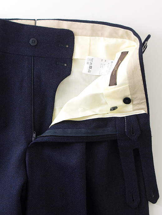 Massimo Corrado/マッシモ・コラード　別注トラウザーズ/ウィンザーモデル/ウールカシミア　mac502002-ネイビーブルー