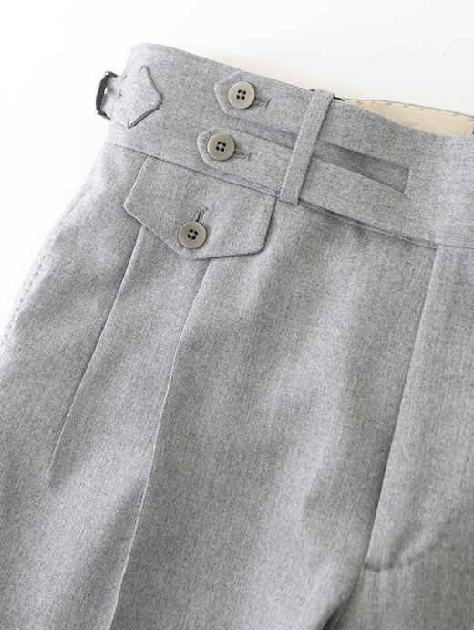 Massimo Corrado/マッシモ・コラード　2WAYトラウザーズ/スムースサキソニーウール　mac502003-ライトグレー