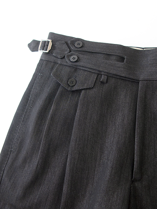 Massimo Corrado/マッシモ・コラード　ベルトレストラウザーズ/リジッドブラックデニム　mac502201-ブラック