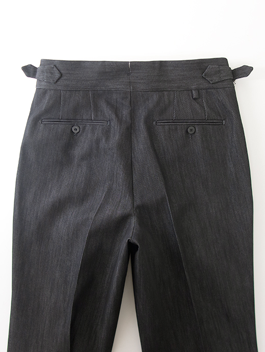 Massimo Corrado/マッシモ・コラード　ベルトレストラウザーズ/リジッドブラックデニム　mac502201-ブラック