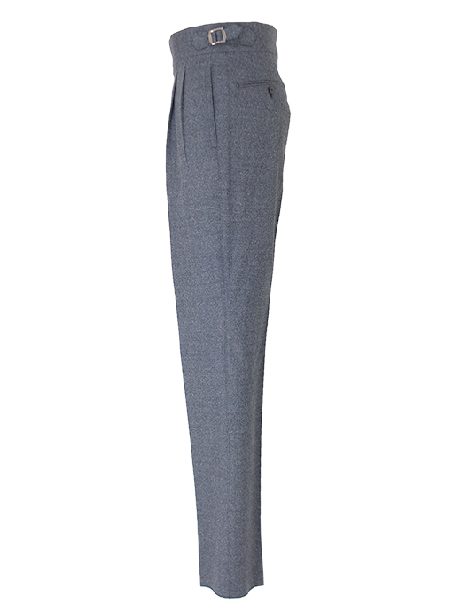 Massimo Corrado/マッシモ・コラード　ベルトレストラウザーズ/メランジウール　mac502202-ブルーグレー