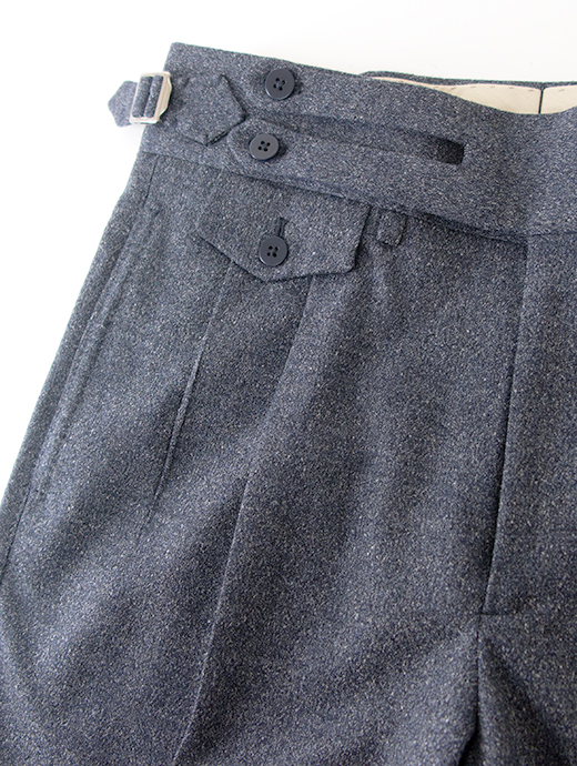 Massimo Corrado/マッシモ・コラード　ベルトレストラウザーズ/メランジウール　mac502202-ブルーグレー