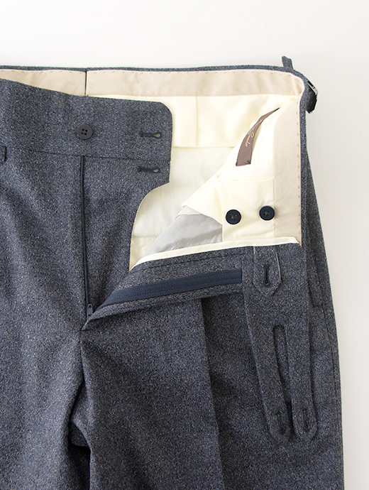 Massimo Corrado/マッシモ・コラード　ベルトレストラウザーズ/メランジウール　mac502202-ブルーグレー