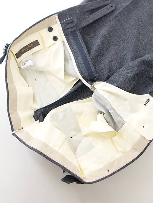 Massimo Corrado/マッシモ・コラード　ベルトレストラウザーズ/メランジウール　mac502202-ブルーグレー