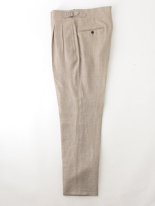 【26SS】Massimo Corrado/マッシモ・コラード　リネンウール/ベルトレストラウザーズ　mac502203-ライトブラウン