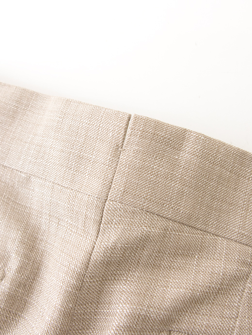 【26SS】Massimo Corrado/マッシモ・コラード　リネンウール/ベルトレストラウザーズ　mac502203-ライトブラウン