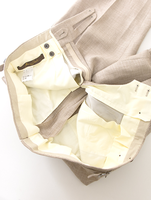 【26SS】Massimo Corrado/マッシモ・コラード　リネンウール/ベルトレストラウザーズ　mac502203-ライトブラウン