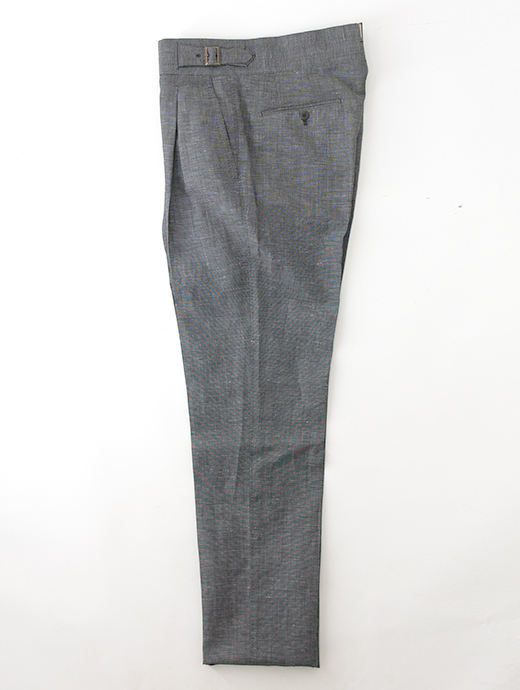 【26SS】Massimo Corrado/マッシモ・コラード　ウールリネン/ベルトレストラウザーズ　mac502204-グレー