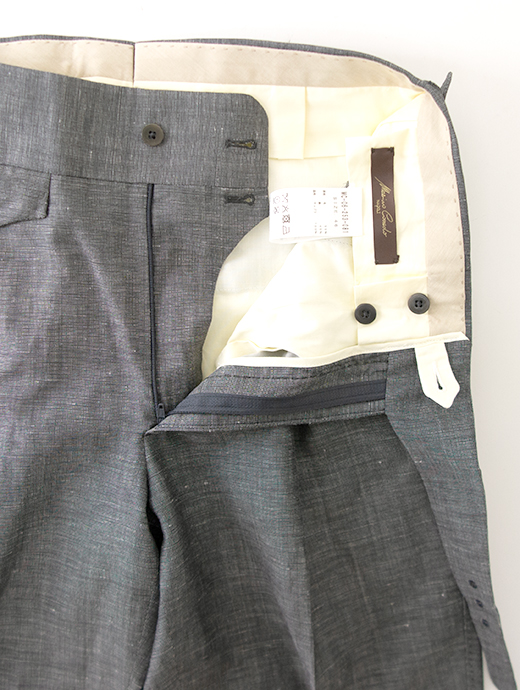 【26SS】Massimo Corrado/マッシモ・コラード　ウールリネン/ベルトレストラウザーズ　mac502204-グレー