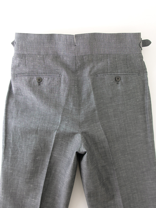 【26SS】Massimo Corrado/マッシモ・コラード　ウールリネン/ベルトレストラウザーズ　mac502204-グレー