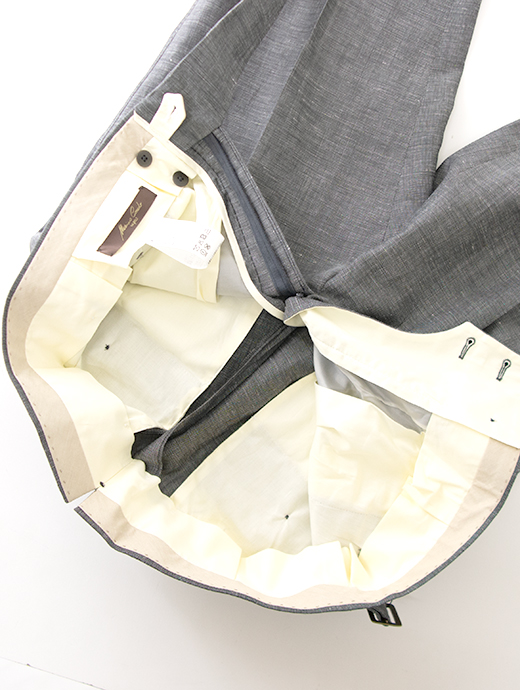 【26SS】Massimo Corrado/マッシモ・コラード　ウールリネン/ベルトレストラウザーズ　mac502204-グレー