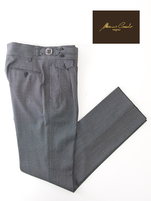 Massimo Corrado/マッシモ・コラード　マイクロヘリンボーンウール/別注トラウザーズ/ウィンザーモデル　mac502205-グレー