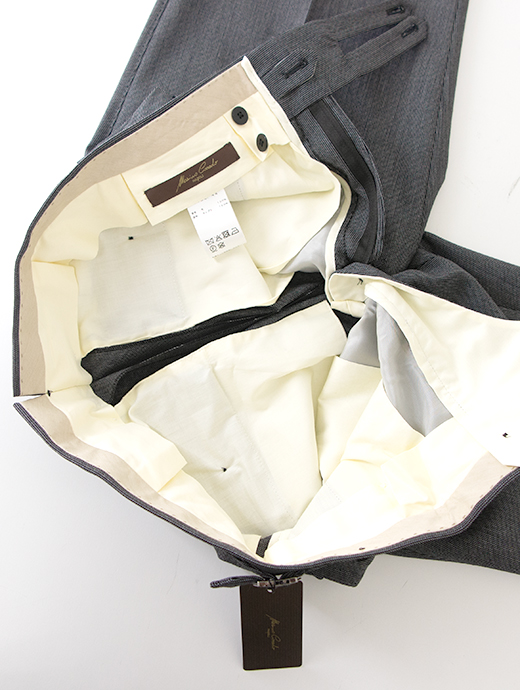 Massimo Corrado/マッシモ・コラード　マイクロヘリンボーンウール/別注トラウザーズ/ウィンザーモデル　mac502205-グレー