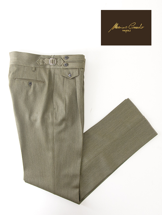 Massimo Corrado/マッシモ・コラード　ウィンターソラーロ/別注トラウザーズ/ウィンザーモデル　mac502206-ソラーログリーン