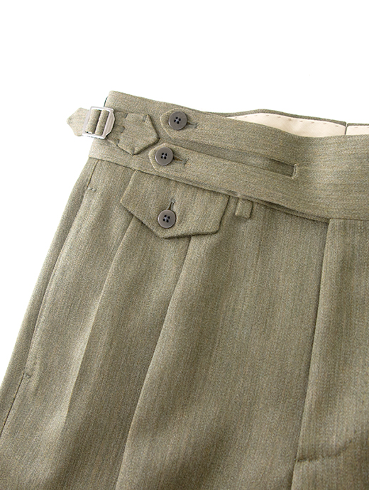 Massimo Corrado/マッシモ・コラード　ウィンターソラーロ/別注トラウザーズ/ウィンザーモデル　mac502206-ソラーログリーン