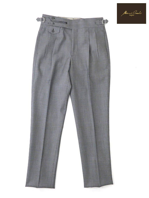Massimo Corrado/マッシモ・コラード　ウールモヘア/ベルトレストラウザーズ　mac520201-グレー