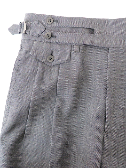 Massimo Corrado/マッシモ・コラード　ウールモヘア/ベルトレストラウザーズ　mac520201-グレー