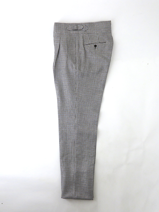 Massimo Corrado/マッシモ・コラード　リネンシルクコットン/ベルトレストラウザーズ　mac520203-グレー×ブラウン