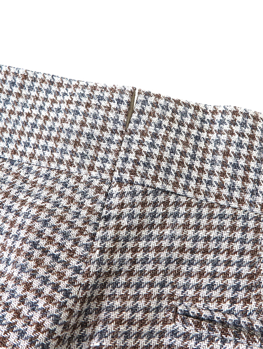 Massimo Corrado/マッシモ・コラード　リネンシルクコットン/ベルトレストラウザーズ　mac520203-グレー×ブラウン