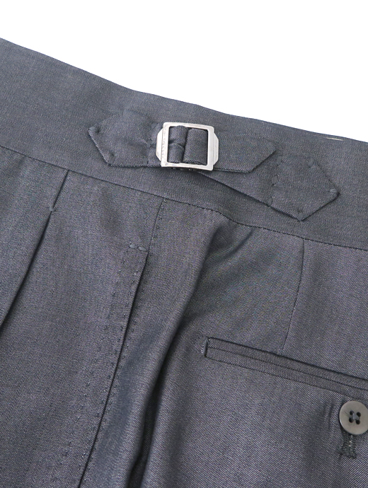 Massimo Corrado/マッシモ・コラード　ウール/ベルトレストラウザーズ　mac520206-グレーネイビー