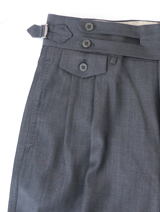 Massimo Corrado/マッシモ・コラード　ウール/ベルトレストラウザーズ　mac520206-グレーネイビー