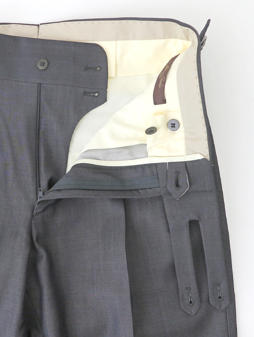 Massimo Corrado/マッシモ・コラード　ウール/ベルトレストラウザーズ　mac520206-グレーネイビー