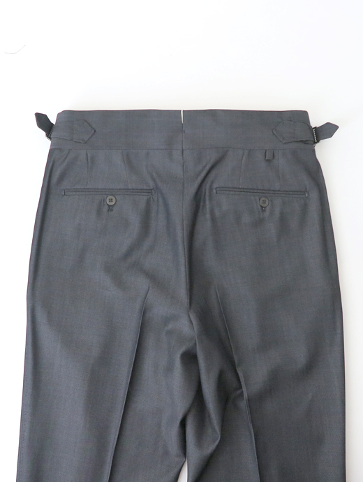 Massimo Corrado/マッシモ・コラード　ウール/ベルトレストラウザーズ　mac520206-グレーネイビー
