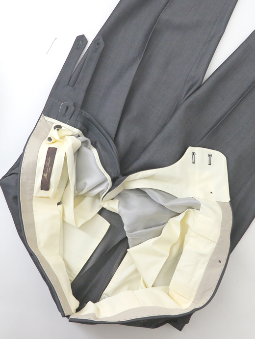 Massimo Corrado/マッシモ・コラード　ウール/ベルトレストラウザーズ　mac520206-グレーネイビー