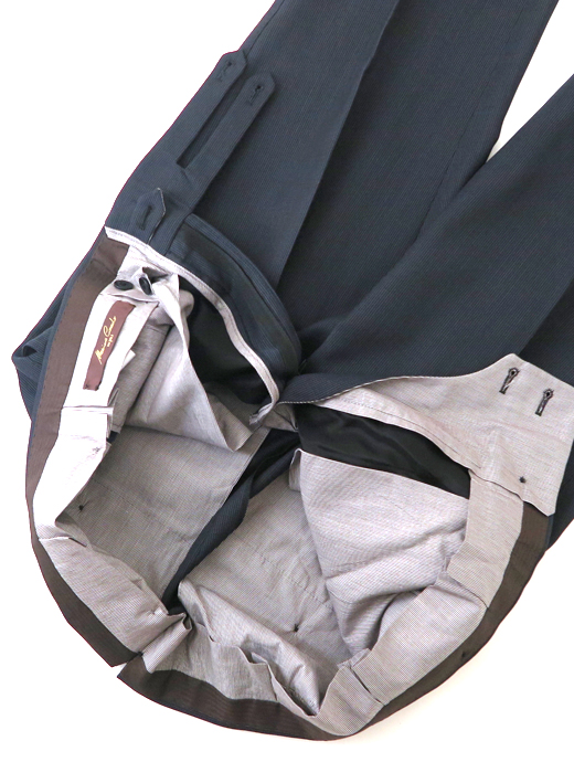 Massimo Corrado/マッシモ・コラード　ウールナイロン/ベルトレストラウザーズ　mac520207-ネイビーグレー