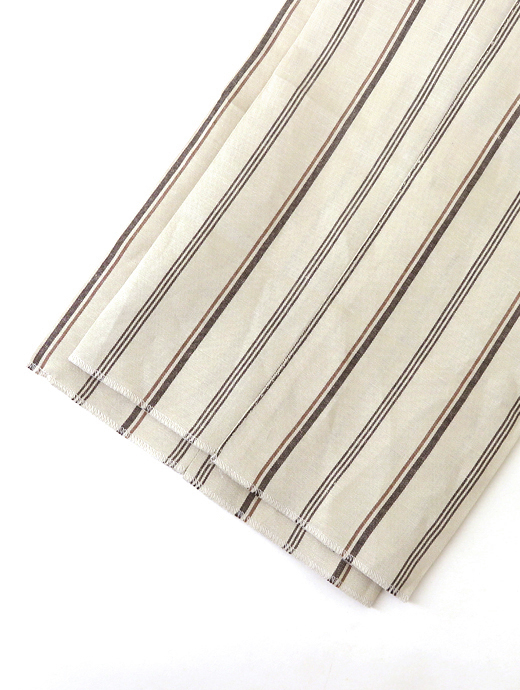 Massimo Corrado/マッシモ・コラード　ベルトレストラウザーズ/ウィンザーモデル/リネンシルク　mac520401-オフホワイト×ブラウン