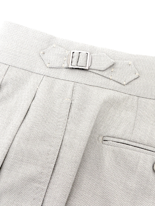 Massimo Corrado/マッシモ・コラード　ベルトレストラウザーズ ウィンザーモデル　mac520402-ライトグレー