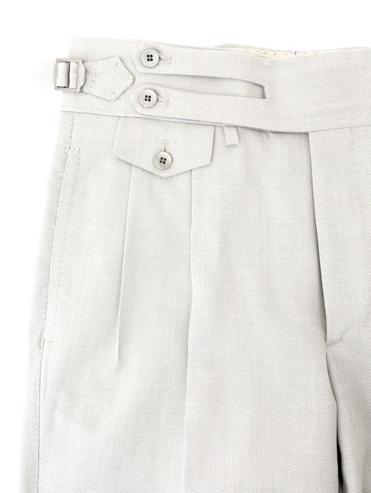 Massimo Corrado/マッシモ・コラード　ベルトレストラウザーズ ウィンザーモデル　mac520402-ライトグレー