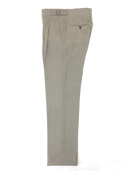 Massimo Corrado/マッシモ・コラード　ベルトレストラウザーズ/ウィンザーモデル　mac520404-ライトカーキ