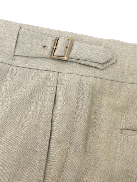 Massimo Corrado/マッシモ・コラード　ベルトレストラウザーズ/ウィンザーモデル　mac520404-ライトカーキ