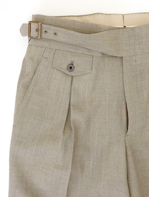 Massimo Corrado/マッシモ・コラード　ベルトレストラウザーズ/ウィンザーモデル　mac520404-ライトカーキ