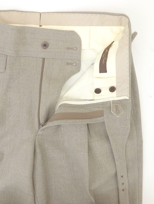 Massimo Corrado/マッシモ・コラード　ベルトレストラウザーズ/ウィンザーモデル　mac520404-ライトカーキ