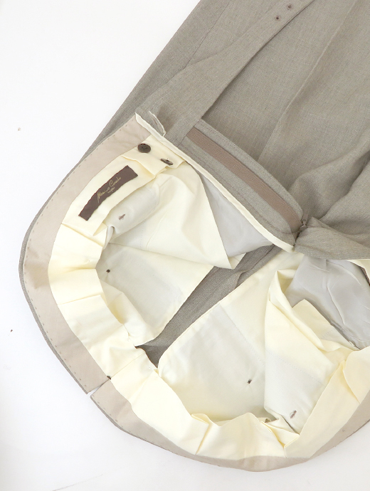 Massimo Corrado/マッシモ・コラード　ベルトレストラウザーズ/ウィンザーモデル　mac520404-ライトカーキ