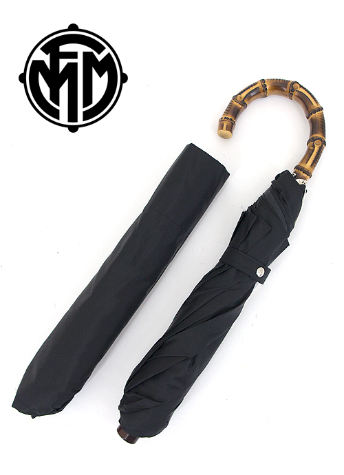 Maglia Francesco/マリア・フランチェスコ　ハンドメイド傘/折り畳み/バンブーハンドル　maf402204-ブラック
