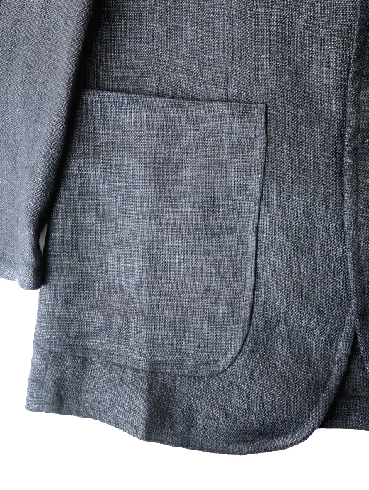 Moncao/モンサオ　リネンジャケット　mco520401-ブラック