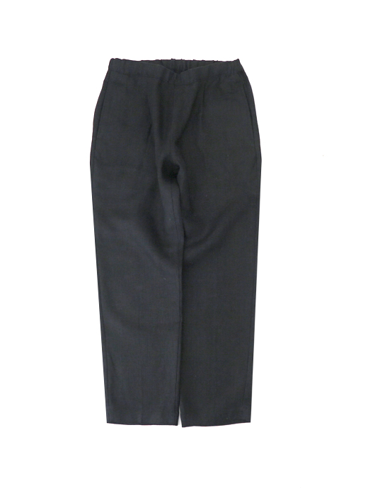 Moncao/モンサオ　リネンスラックスパンツ　mco520402-ブラック
