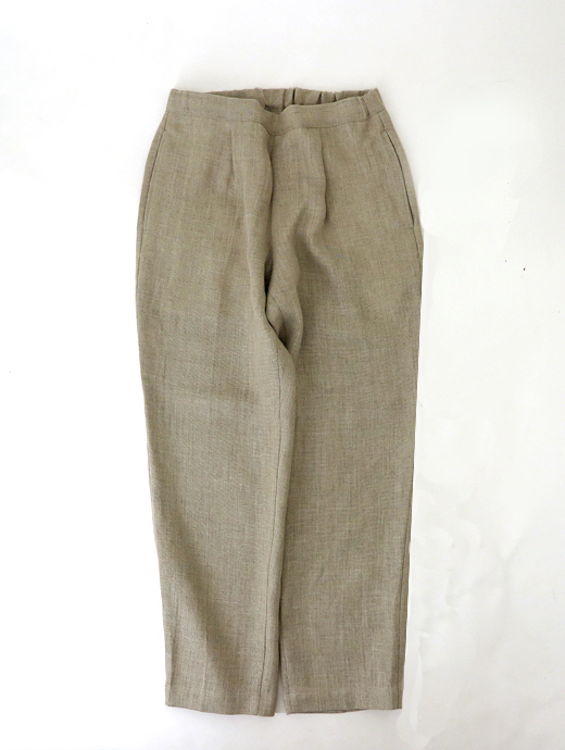 Moncao/モンサオ　リネンスラックスパンツ　mco520403-ベージュ