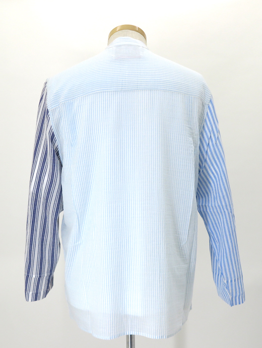 mii/ミー　スタンドカラーシャツ　mii520606-ブルーストライプ